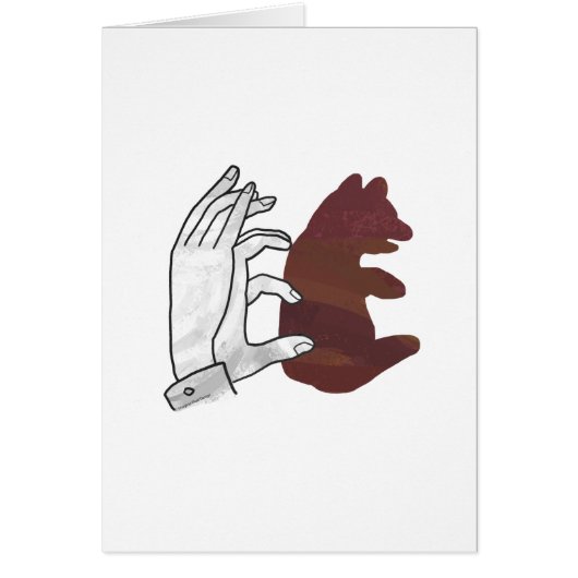 Hand Silhouette Bear Cub Brown Cards (Front)