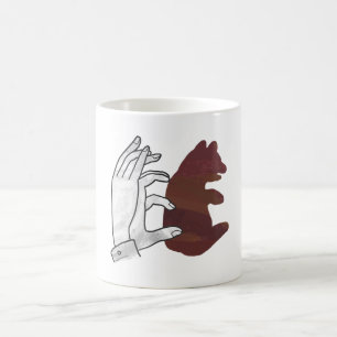 Hand Silhouette Bear Cub Brown Color Morph Mug