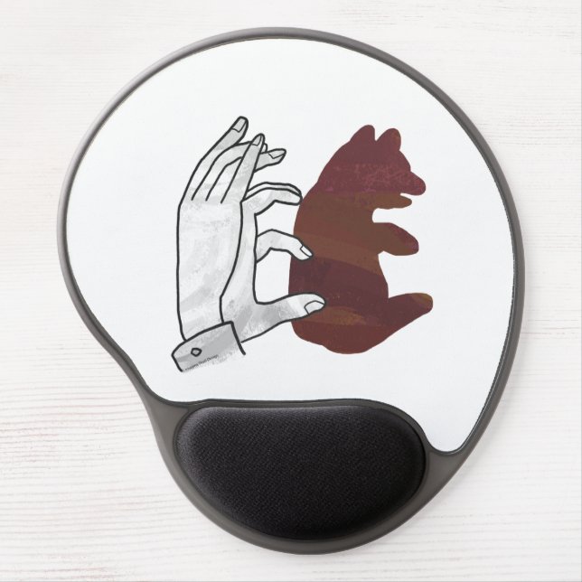 Hand Silhouette Bear Cub Brown Gel Mouse Pad (Front)