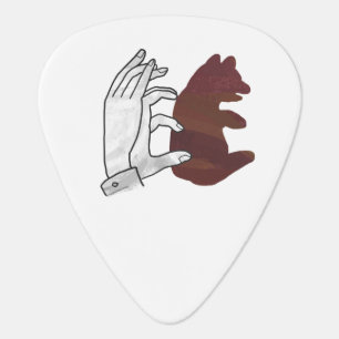 Hand Silhouette Bear Cub Brown Guitar Pick
