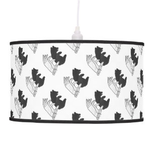 Hand Silhouette Bear Cub Ceiling Lamp