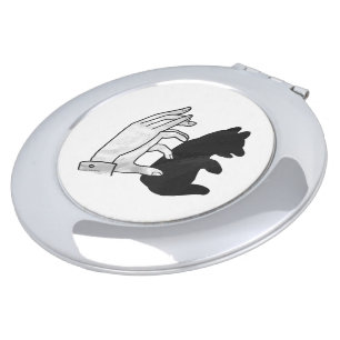 Hand Silhouette Bear Cub Compact Mirror