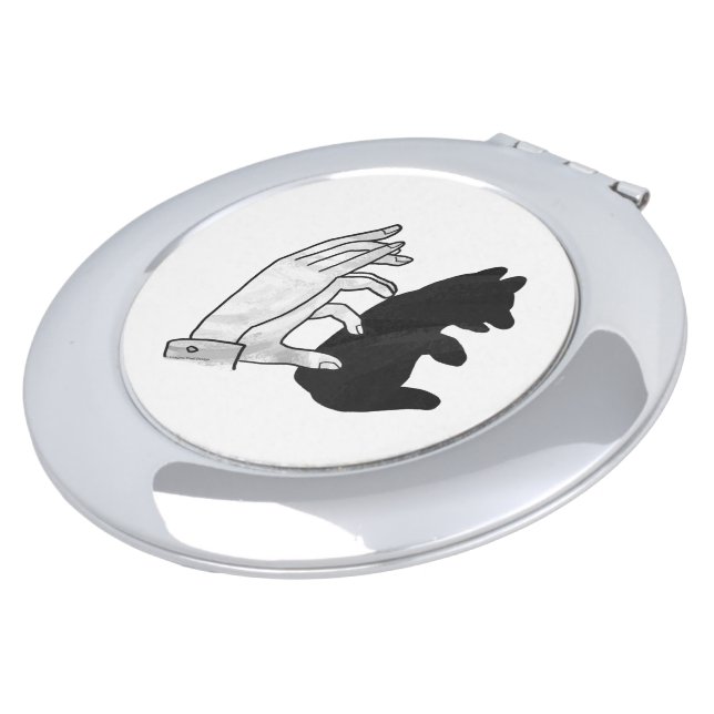 Hand Silhouette Bear Cub Compact Mirror (Turned)