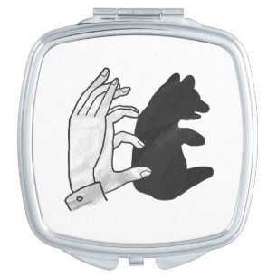 Hand Silhouette Bear Cub Compact Mirror