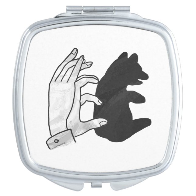 Hand Silhouette Bear Cub Compact Mirror (Front)