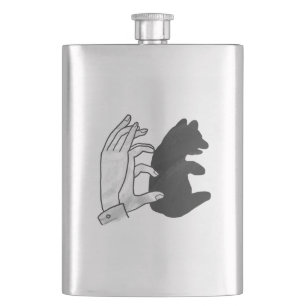 Hand Silhouette Bear Cub Flask
