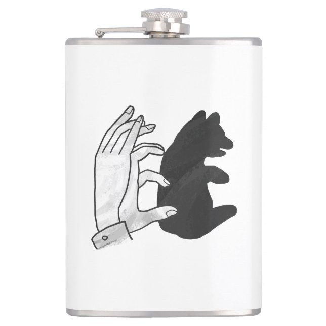 Hand Silhouette Bear Cub Flask (Front)