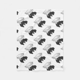 Hand Silhouette Bear Cub Fleece Blanket