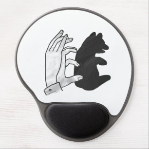 Hand Silhouette Bear Cub Gel Mouse Pad