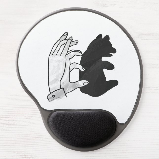Hand Silhouette Bear Cub Gel Mouse Pad (Front)