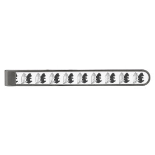 Hand Silhouette Bear Cub Gunmetal Finish Tie Bar