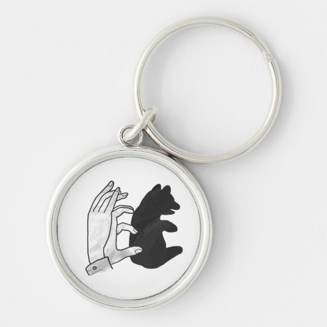 Hand Silhouette Bear Cub Keychain (Front)