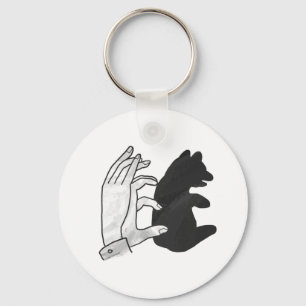 Hand Silhouette Bear Cub Keychain