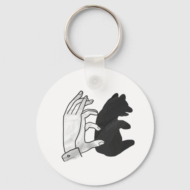 Hand Silhouette Bear Cub Keychain (Front)