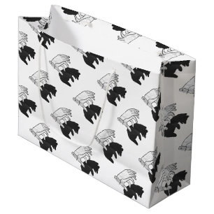 Hand Silhouette Bear Cub Large Gift Bag