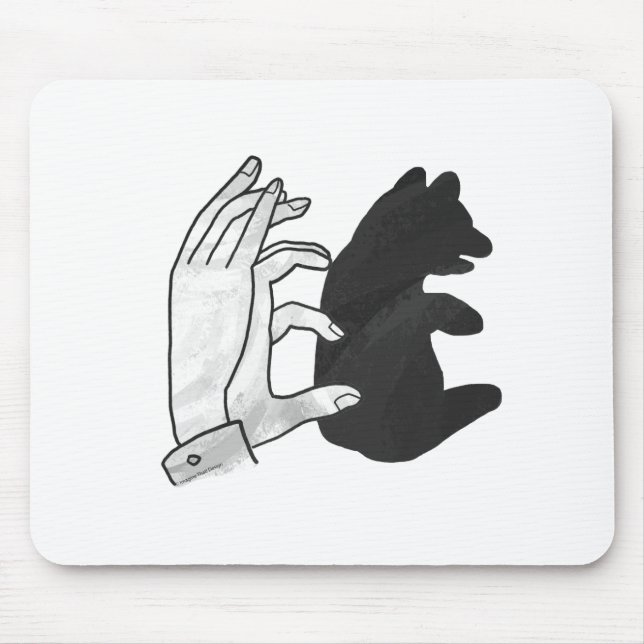 Hand Silhouette Bear Cub Mouse Pad (Front)