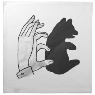 Hand Silhouette Bear Cub Napkin