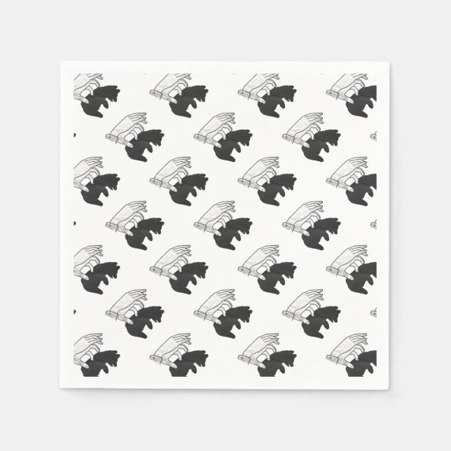 Hand Silhouette Bear Cub Napkins (Front)