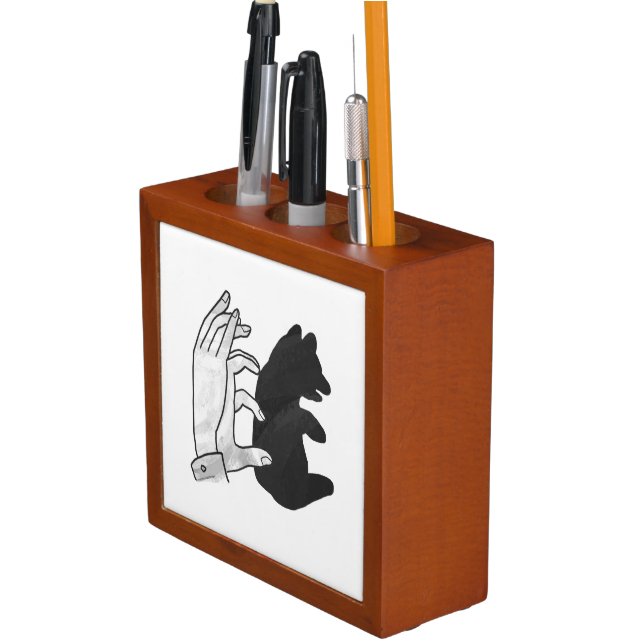 Hand Silhouette Bear Cub Pencil/Pen Holder (In Situ)
