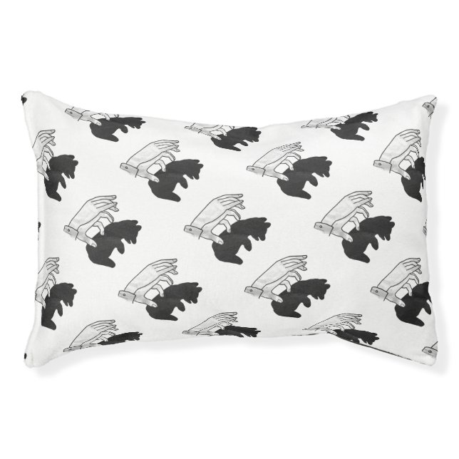 Hand Silhouette Bear Cub Pet Bed (Front)