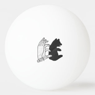 Hand Silhouette Bear Cub Ping-Pong Ball