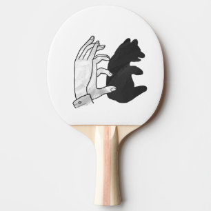 Hand Silhouette Bear Cub Ping-Pong Paddle