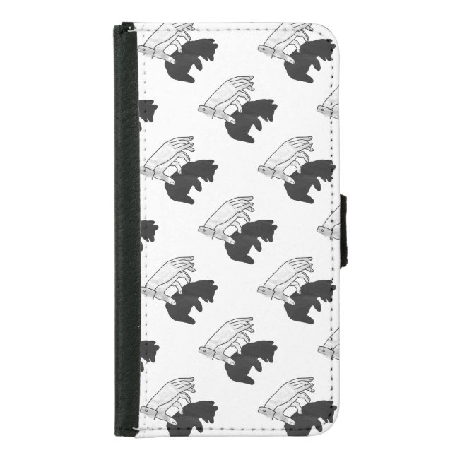 Hand Silhouette Bear Cub Samsung Galaxy Wallet Case (Front)