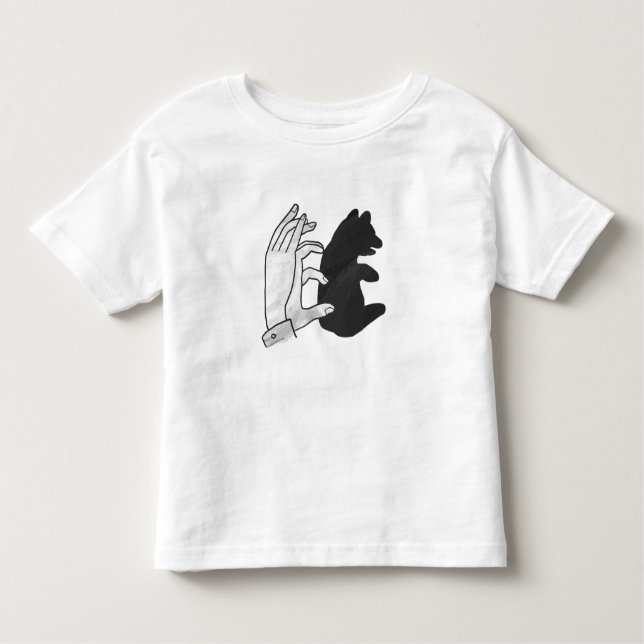 Hand Silhouette Bear Cub Toddler T-shirt (Front)