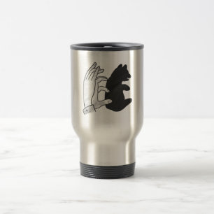 Hand Silhouette Bear Cub Travel Mug