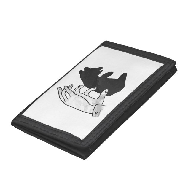 Hand Silhouette Bear Cub Tri-fold Wallet (Bottom)