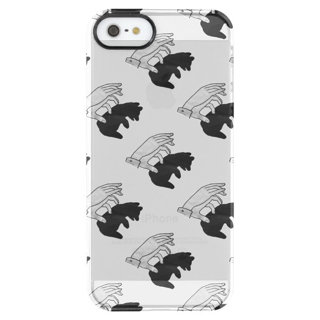Hand Silhouette Bear Cub Uncommon iPhone Case (Back)