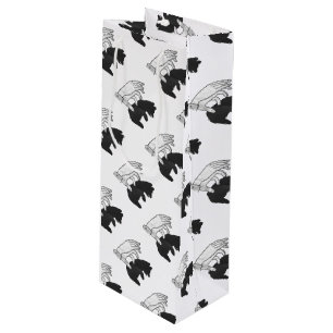Hand Silhouette Bear Cub Wine Gift Bag