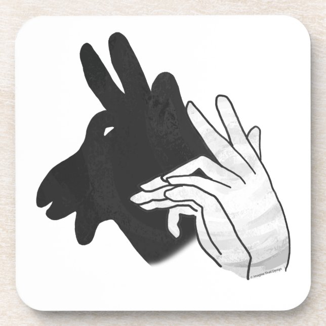 Hand Silhouette Billy Goat Drink Coaster (Front)