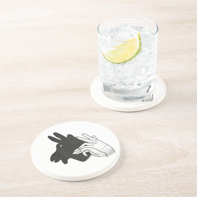Hand Silhouette Billy Goat Drink Coaster (Side)