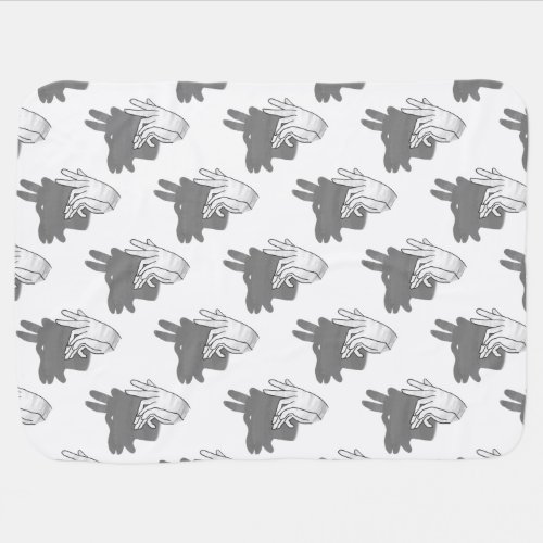 Hand Silhouette Billy Goat Gray Baby Blanket