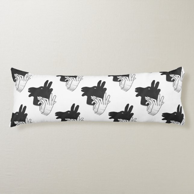 Hand Silhouette Billy Goat Gray Body Pillow (Front)