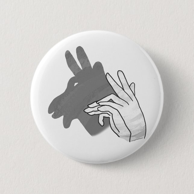 Hand Silhouette Billy Goat Gray Button (Front)