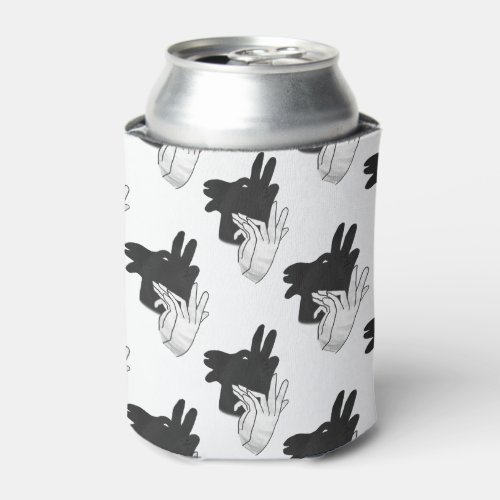 Hand Silhouette Billy Goat Gray Can Cooler