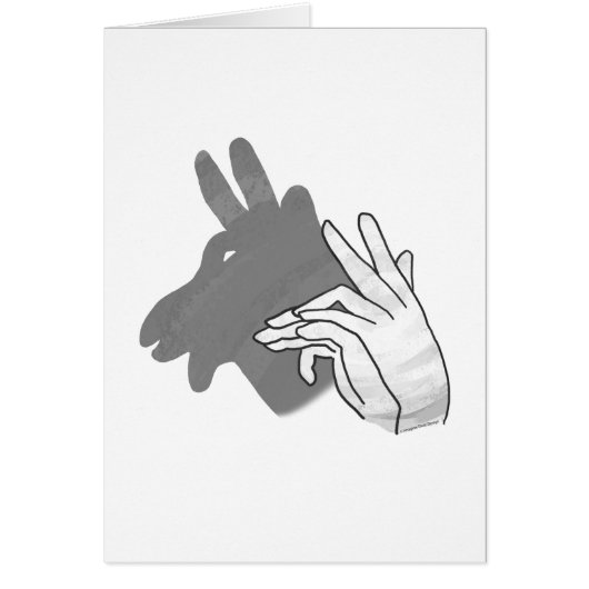 Hand Silhouette Billy Goat Gray Cards (Front)