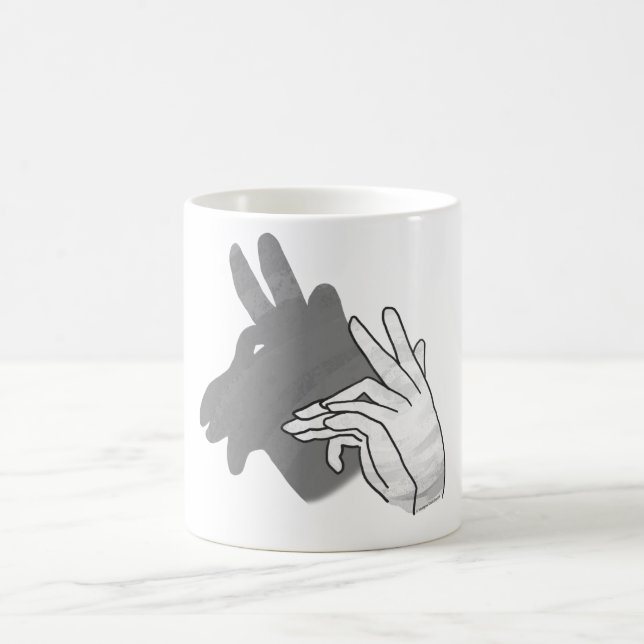 Hand Silhouette Billy Goat Gray Color Morph Mug (Center)