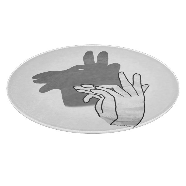 Hand Silhouette Billy Goat Gray Cutting Board (Corner)