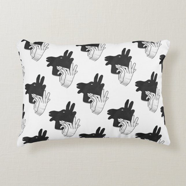 Hand Silhouette Billy Goat Gray Decorative Pillow (Front)