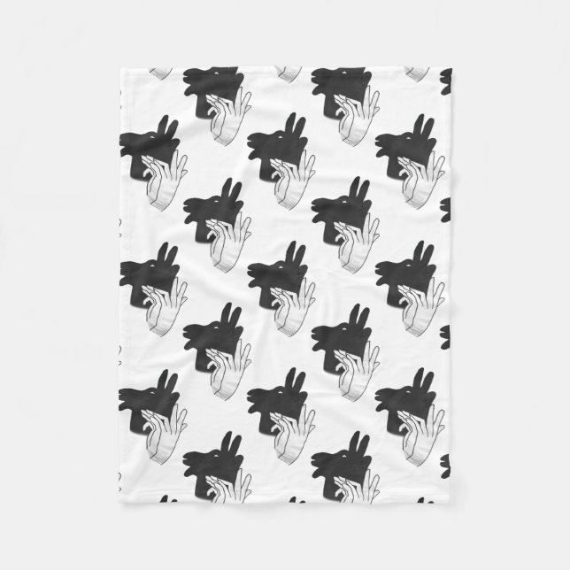 Hand Silhouette Billy Goat Gray Fleece Blanket (Front)