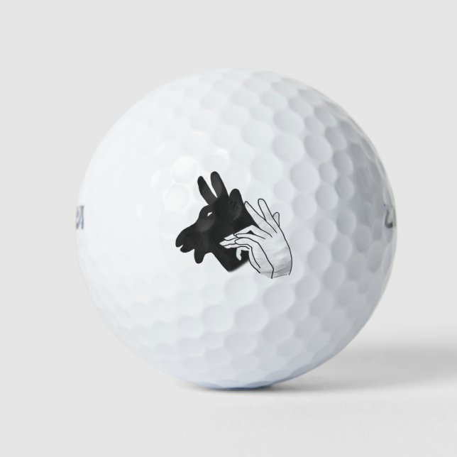 Hand Silhouette Billy Goat Gray Golf Balls (Front)