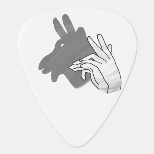 Hand Silhouette Billy Goat Gray Guitar Pick