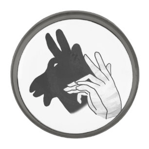 Hand Silhouette Billy Goat Gray Gunmetal Finish Lapel Pin