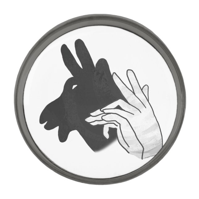 Hand Silhouette Billy Goat Gray Gunmetal Finish Lapel Pin (Front)