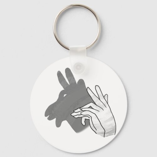 Hand Silhouette Billy Goat Gray Keychain