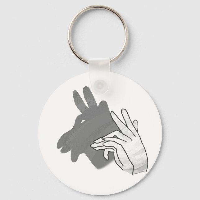 Hand Silhouette Billy Goat Gray Keychain (Front)