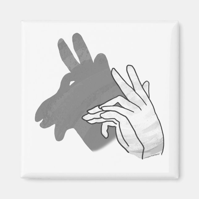Hand Silhouette Billy Goat Gray Magnet (Front)